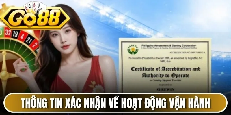 Thông tin xác nhận về hoạt động vận hành 