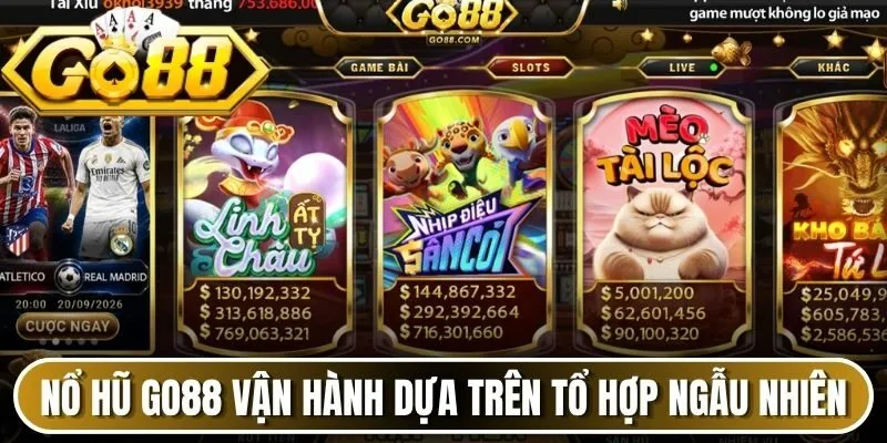 Nổ hũ Go88 vận hành dựa trên tổ hợp biểu tượng ngẫu nhiên